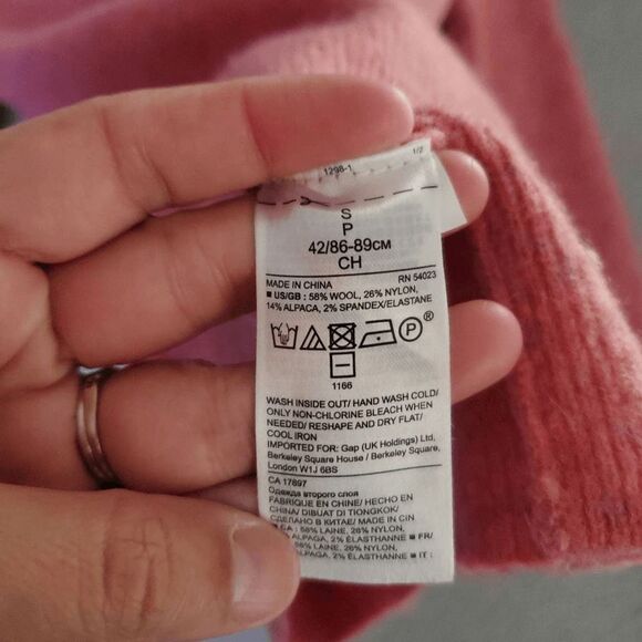 Banana Republic X Filpucci Aire Pink Blossom Fine Italian Yarn Crew Sweater S - Picture 4 of 5